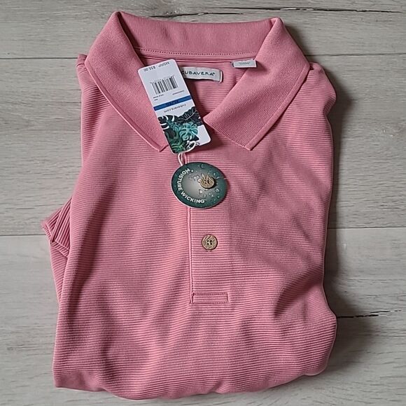 CUBAVERA BIG & TALL SOLID TEXTURED POLO WILD ROSE XL NWT‎ - Picture 4 of 6